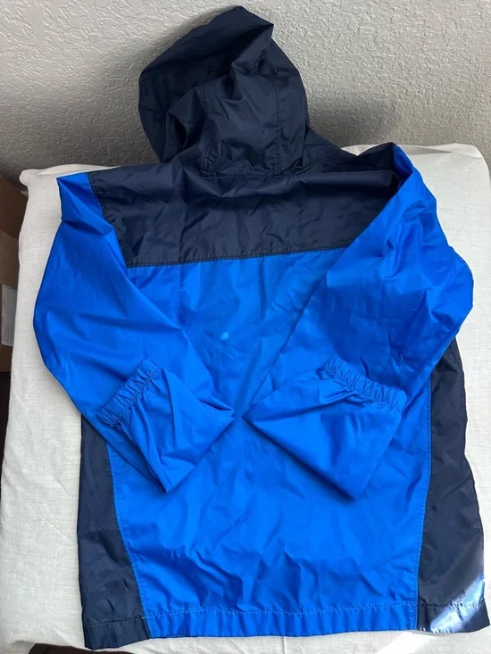 Columbia Youth Medium 10/12 Blue Hooded Windbreaker Jacket Lightweight - Picture 4 of 8